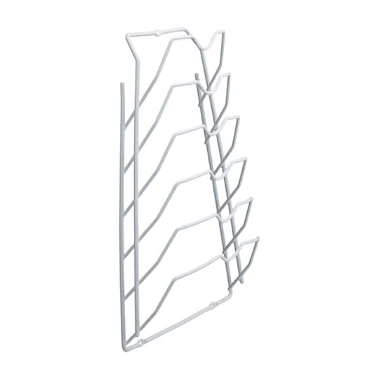 Organize It All White 6 Section Cabinet Door Lid Rack